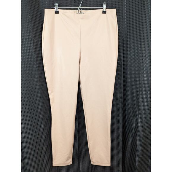 NWOT! EXPRESS! POSH PINK VEGAN LEATHER SKINNY PANTS, SLACKS, TROUSERS! SZ L - Picture 4 of 8